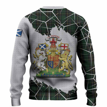 MacAlpine (MacAlpin) Tartan Knitted Sweater with Family Crest and Lion Rampant Grunge Style