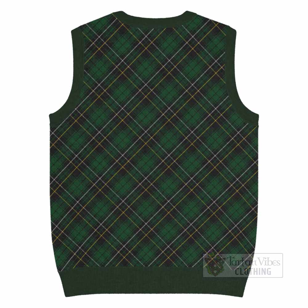 MacAlpine (MacAlpin) Tartan Knitted V-Neck Vest with Family Crest Cross Style