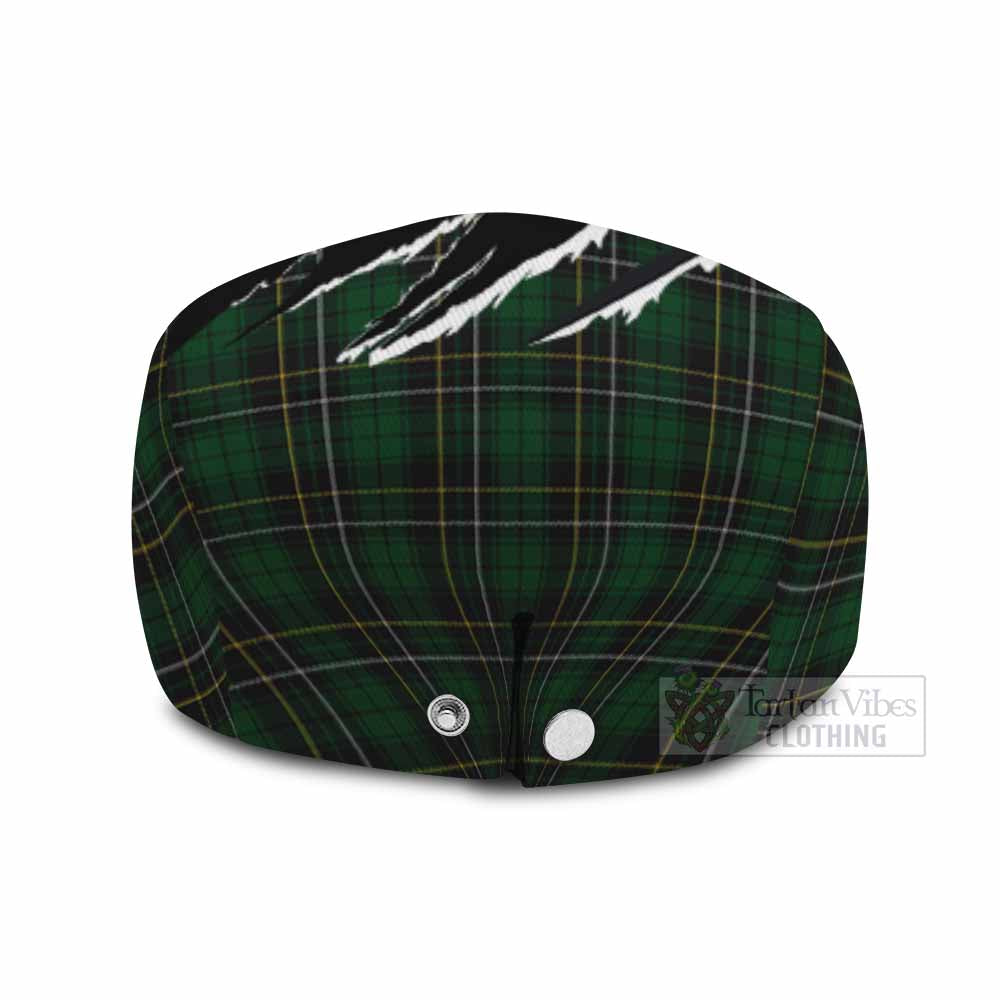 MacAlpine (MacAlpin) Tartan Loch Ness Monster Flat Cap, Jeff Cap Celtic Knot Nessie Art