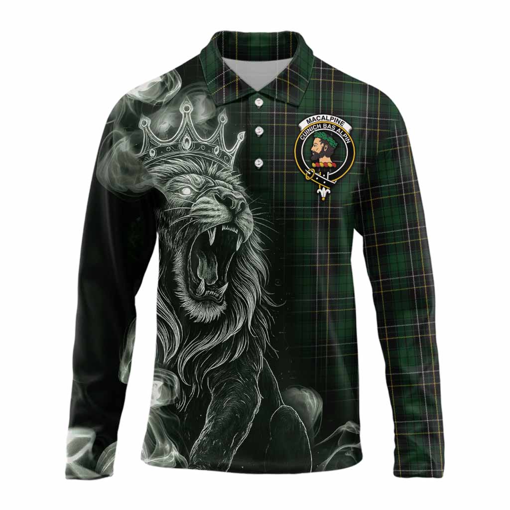MacAlpine (MacAlpin) Tartan Long Sleeve Polo Shirt Roaring Lion Heritage