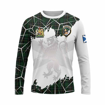 MacAlpine (MacAlpin) Tartan Long Sleeve T-Shirt with Family Crest and Lion Rampant Grunge Style