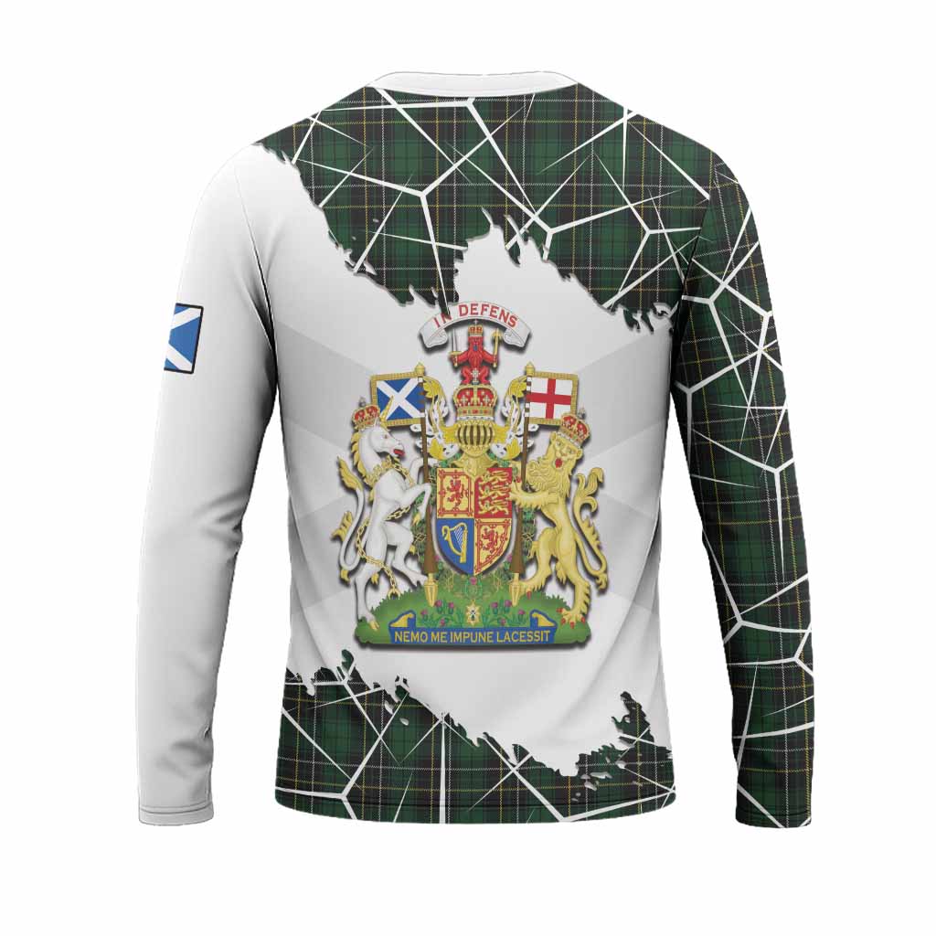 MacAlpine (MacAlpin) Tartan Long Sleeve T-Shirt with Family Crest and Lion Rampant Grunge Style