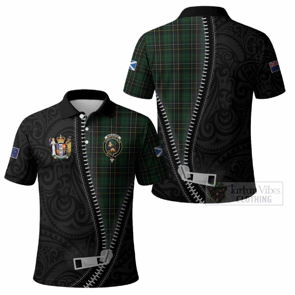 MacAlpine (MacAlpin) Tartan Polo Shirt New Zealand Pattern Unique Zipper Stylized