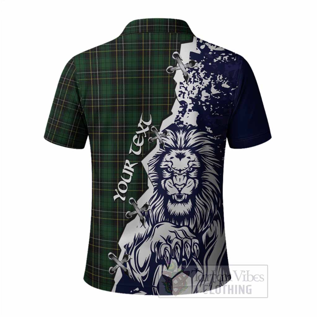 MacAlpine (MacAlpin) Tartan Scottish Polo Shirt Angry Lion With Soccer Ball Style