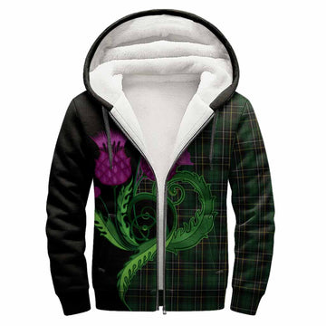 MacAlpine (MacAlpin) Tartan Sherpa Hoodie Traditional Scottish Thistle
