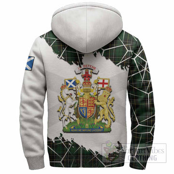 MacAlpine (MacAlpin) Tartan Sherpa Hoodie with Family Crest and Lion Rampant Grunge Style