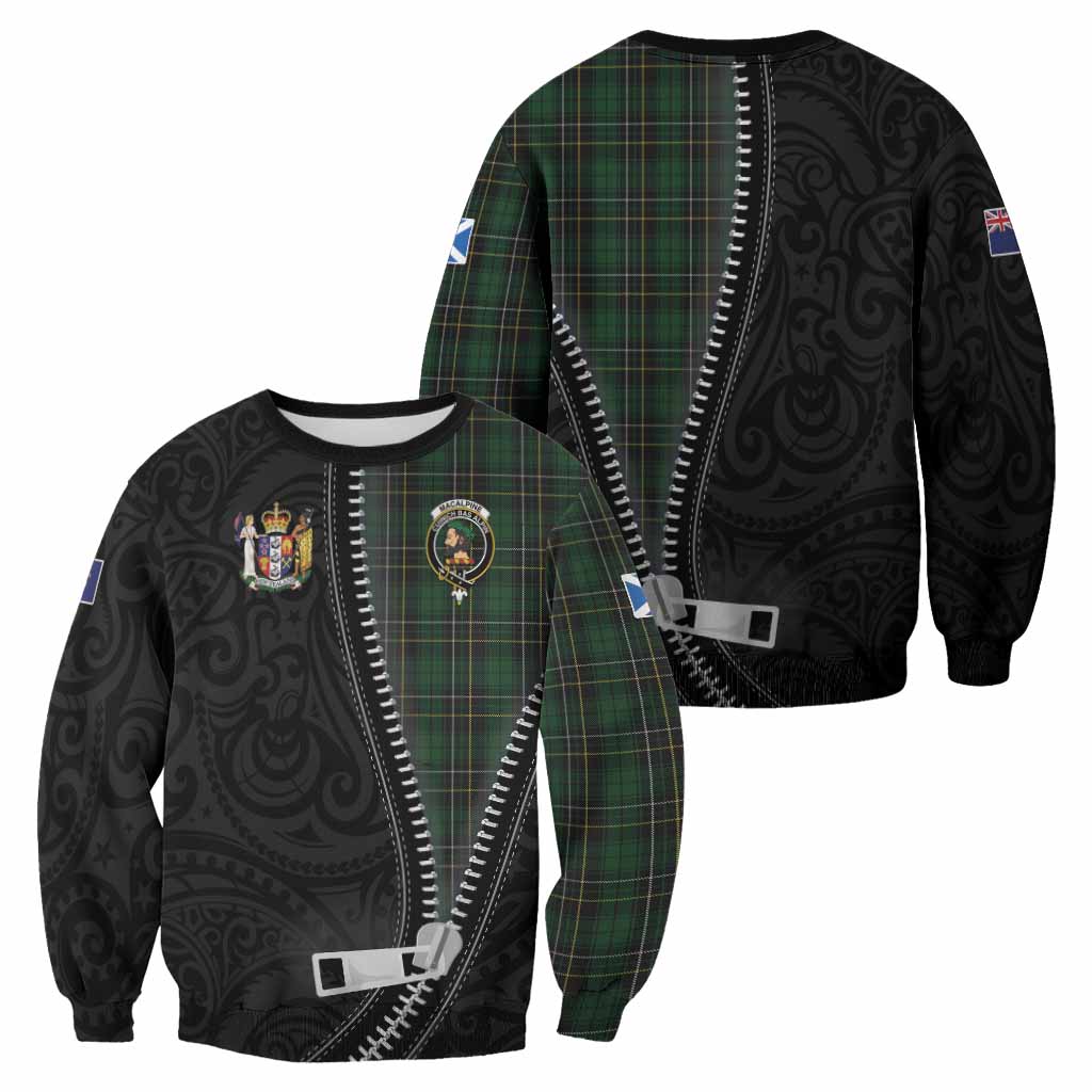 MacAlpine (MacAlpin) Tartan Sweatshirt New Zealand Pattern Unique Zipper Stylized