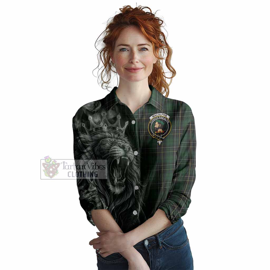MacAlpine (MacAlpin) Tartan Women Casual Shirt Roaring Lion Heritage