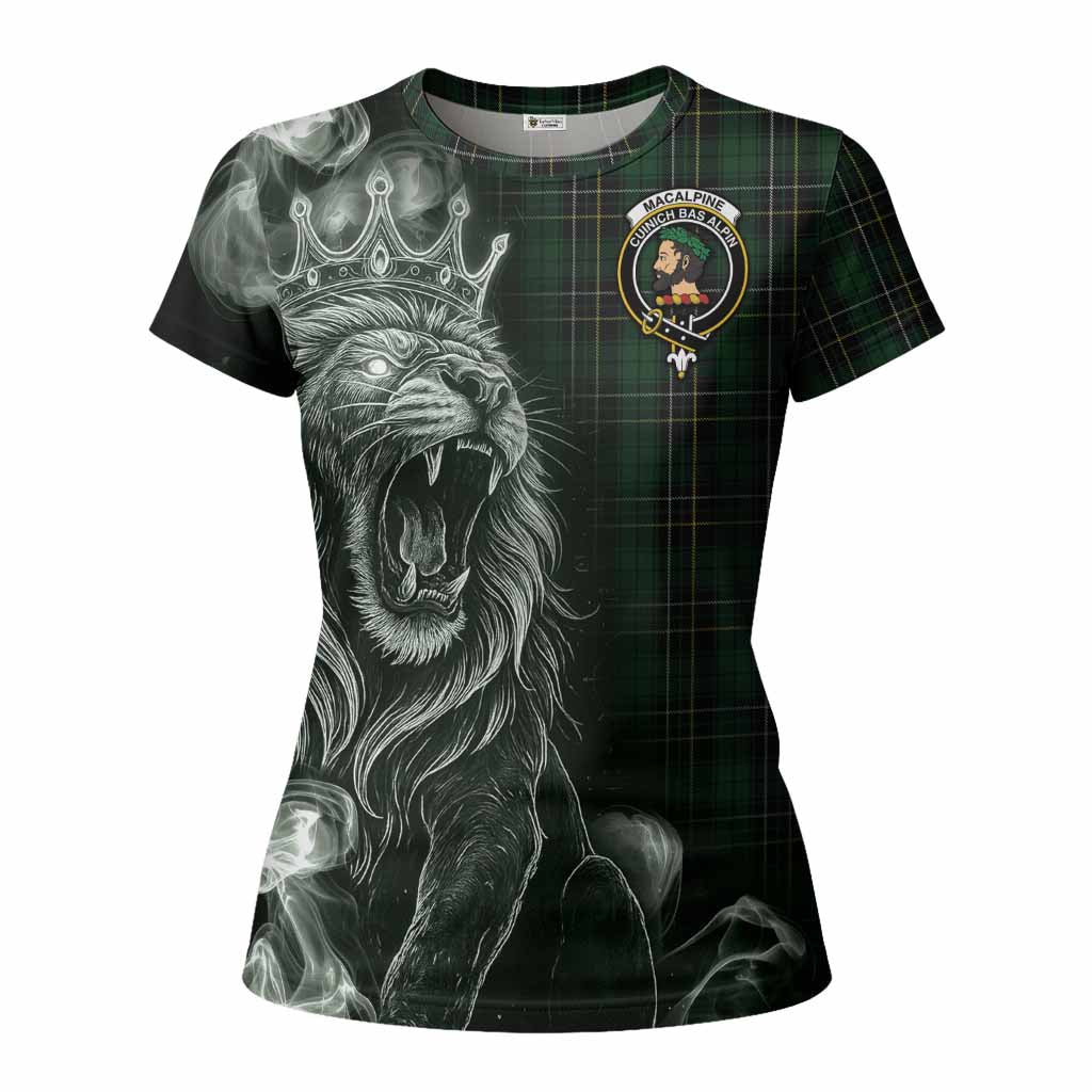 MacAlpine (MacAlpin) Tartan Women T shirt Roaring Lion Heritage