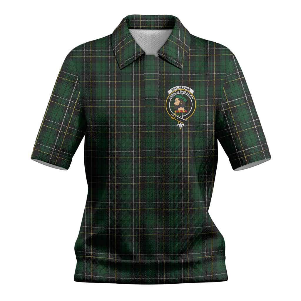 MacAlpine (MacAlpin) Tartan Women’s Polo Sweater Top with Family Crest