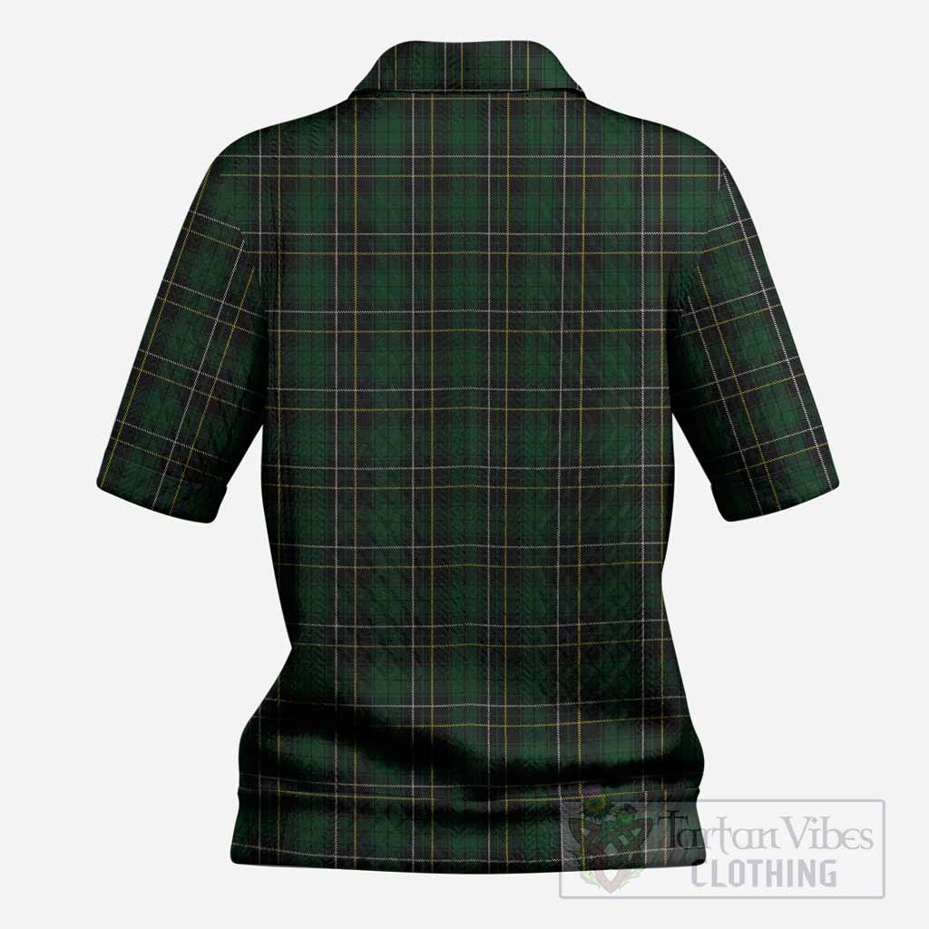 MacAlpine (MacAlpin) Tartan Women’s Polo Sweater Top with Family Crest