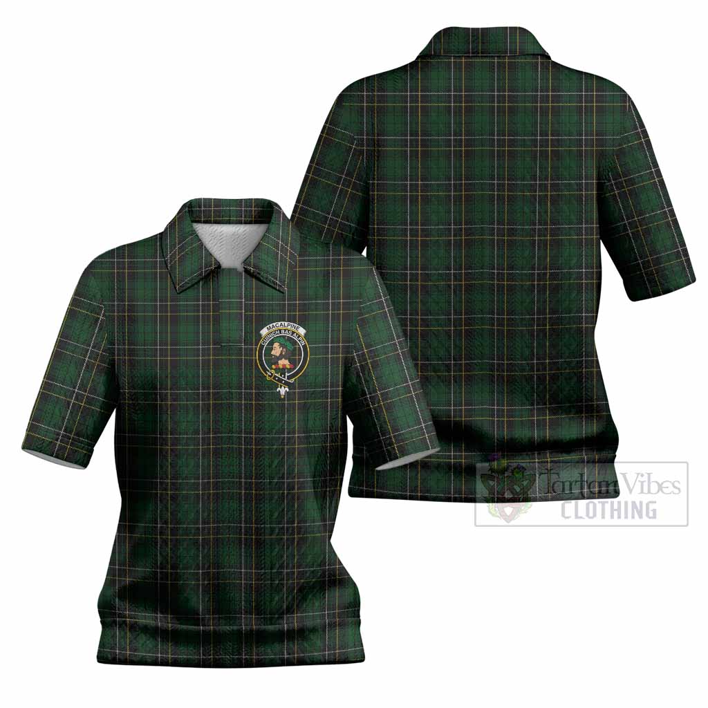 MacAlpine (MacAlpin) Tartan Women’s Polo Sweater Top with Family Crest