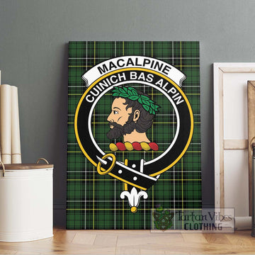MacAlpine Modern Tartan Canvas Print Wall Art with Family Crest Without Frame - Tartan Vibes Clothing