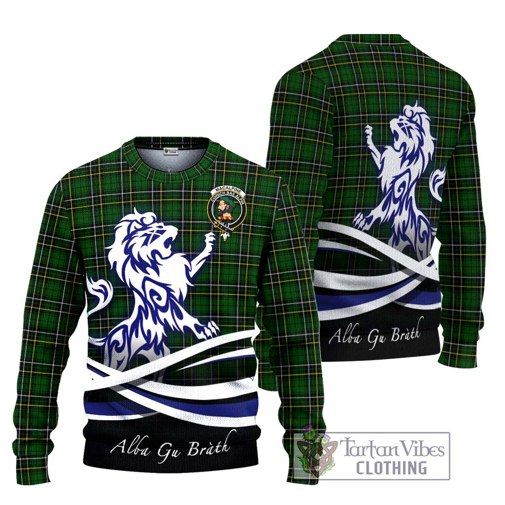 MacAlpine Modern Tartan Ugly Sweater with Alba Gu Brath Regal Lion Emblem Unisex - Tartan Vibes Clothing