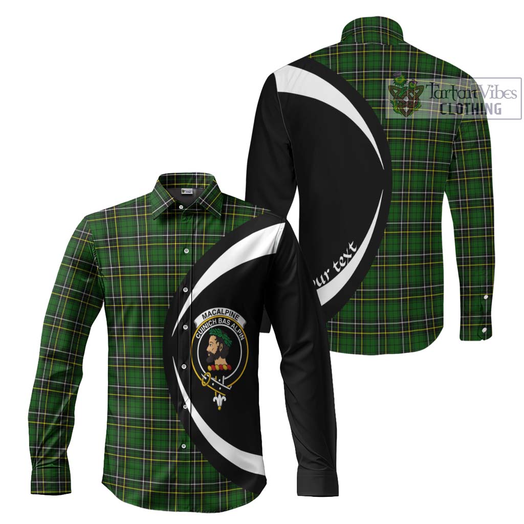 MacAlpine Modern Tartan Long Sleeve Button Up with Family Crest Circle Style Men's Shirt S - Tartan Vibes Clothing