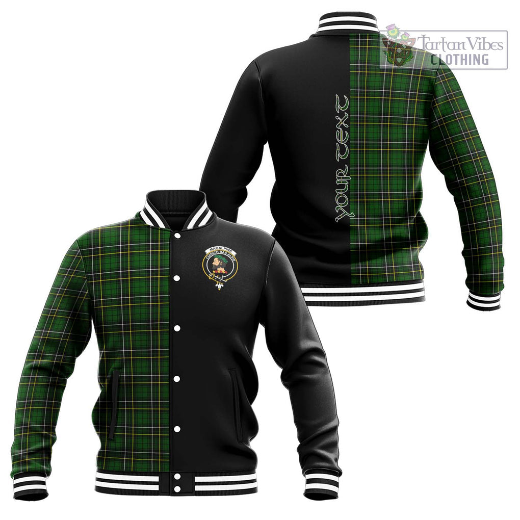 MacAlpine Modern Tartan Baseball Jacket with Family Crest and Half Of Me Style Unisex - Tartan Vibes Clothing