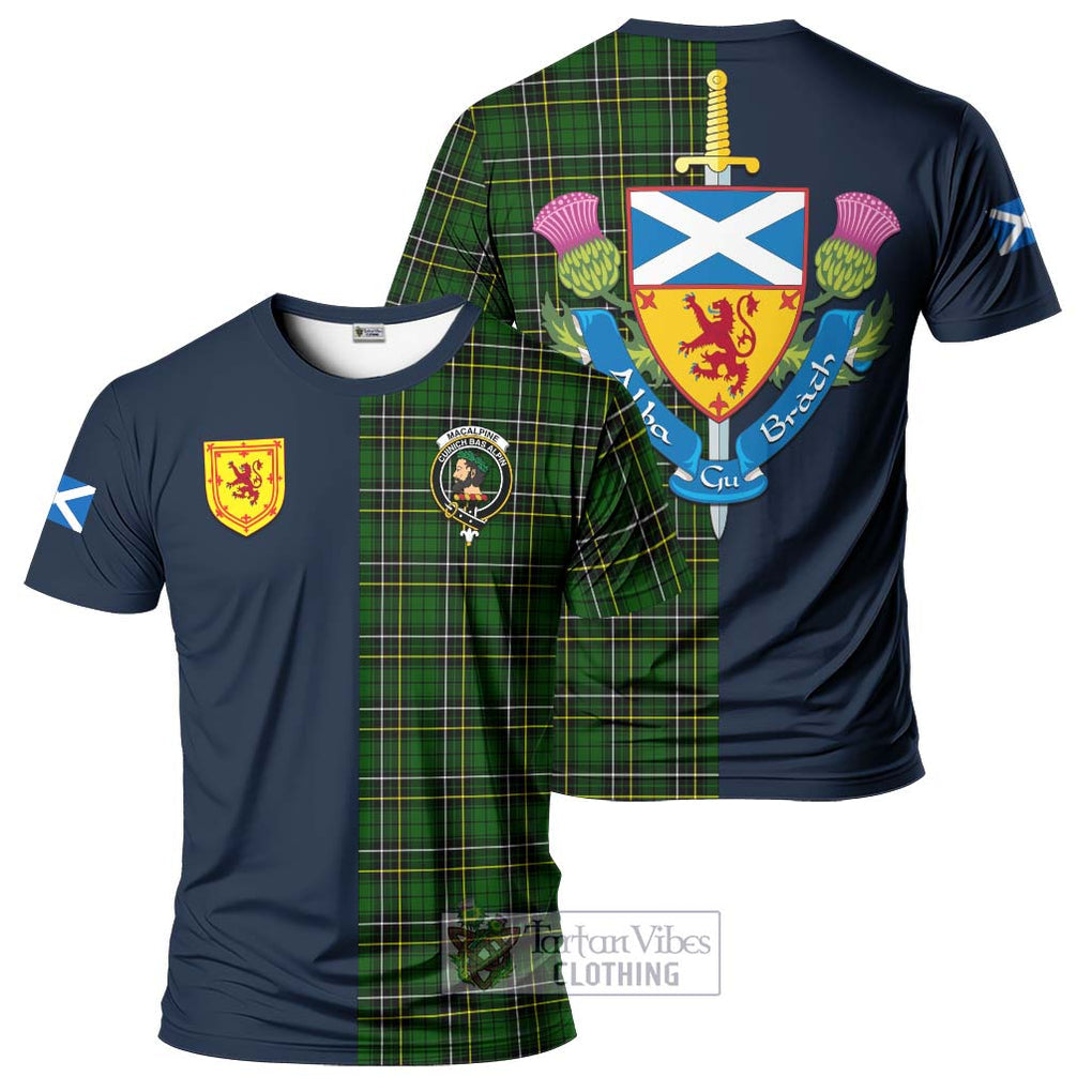 MacAlpine Modern Tartan T-Shirt Alba with Scottish Lion Royal Arm Half Style Kid's Shirt - Tartan Vibes Clothing
