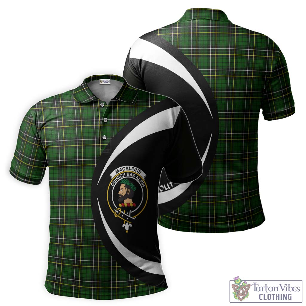 MacAlpine Modern Tartan Men's Polo Shirt with Family Crest Circle Style Kid - Tartan Vibes Clothing