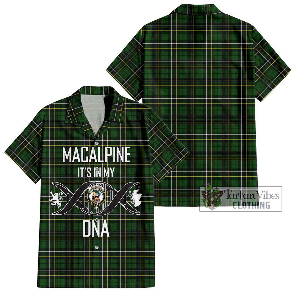 MacAlpine Modern Tartan Hawaiian Shirt with Family Crest DNA In Me Style Kid - Tartan Vibes Clothing