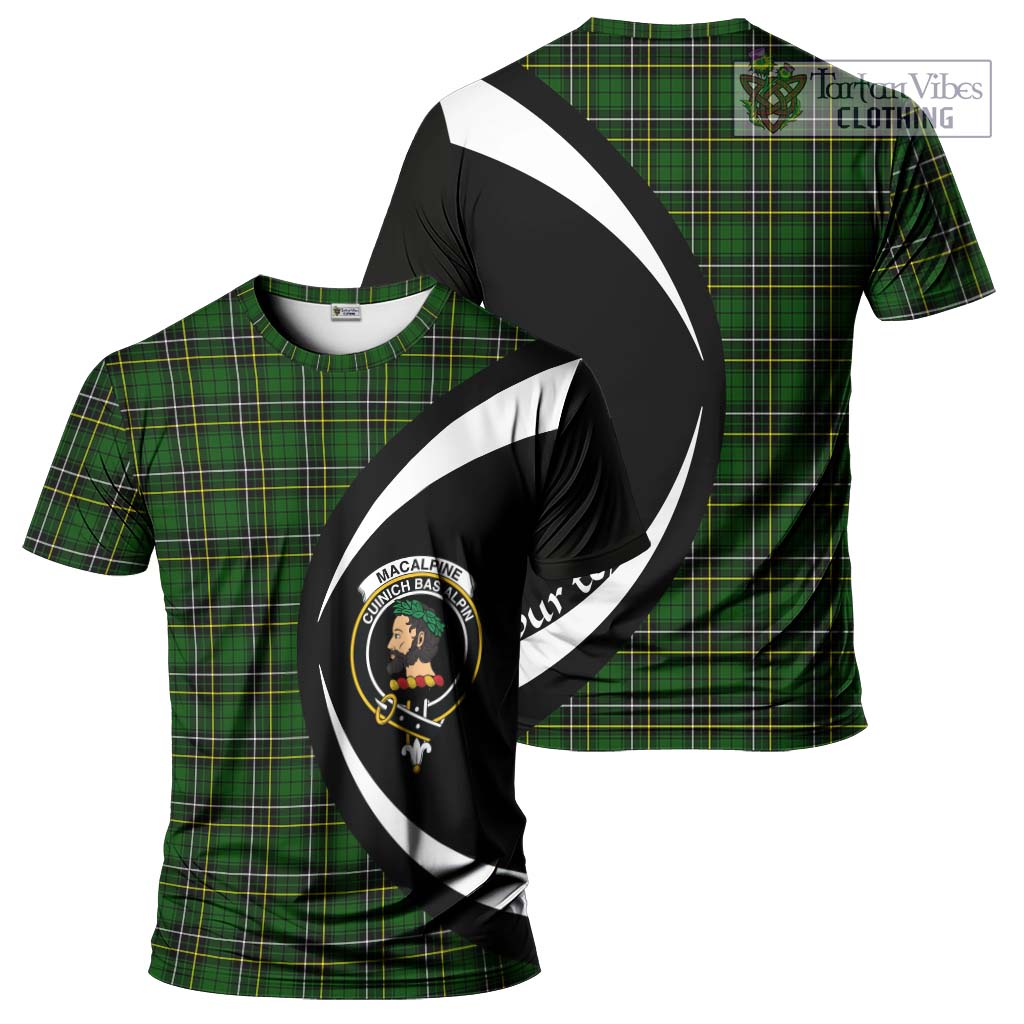 MacAlpine Modern Tartan T-Shirt with Family Crest Circle Style Kid's Shirt - Tartan Vibes Clothing
