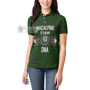 MacAlpine Modern Tartan Women's Polo Shirt with Family Crest DNA In Me Style Women - Tartan Vibes Clothing