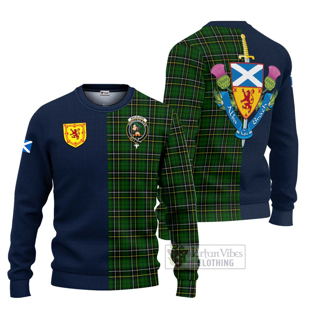 MacAlpine Modern Tartan Ugly Sweater Alba with Scottish Lion Royal Arm Half Style Unisex - Tartan Vibes Clothing