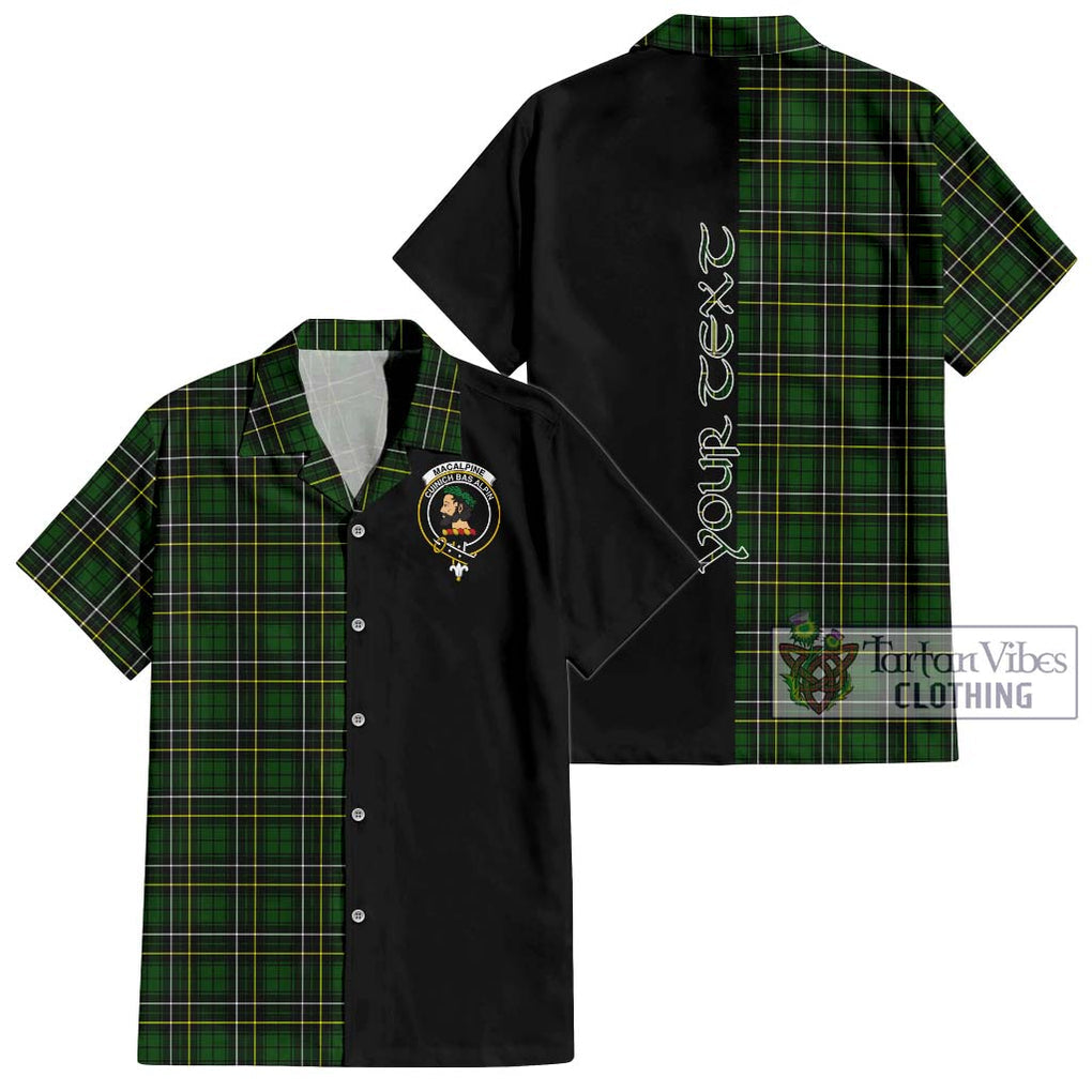 MacAlpine Modern Tartan Hawaiian Shirt with Family Crest and Half Of Me Style Kid - Tartan Vibes Clothing
