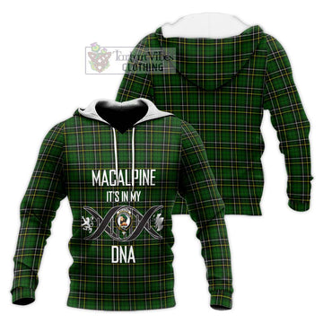 MacAlpine Modern Tartan Knitted Hoodie with Family Crest DNA In Me Style Unisex Knitted Pullover Hoodie - Tartan Vibes Clothing
