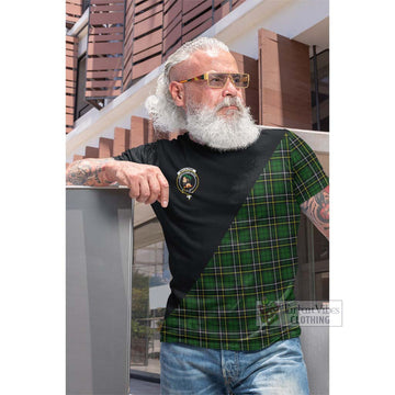 MacAlpine Modern Tartan Cotton T-shirt with Family Crest and Military Logo Style Men's Shirt - Tartan Vibes Clothing