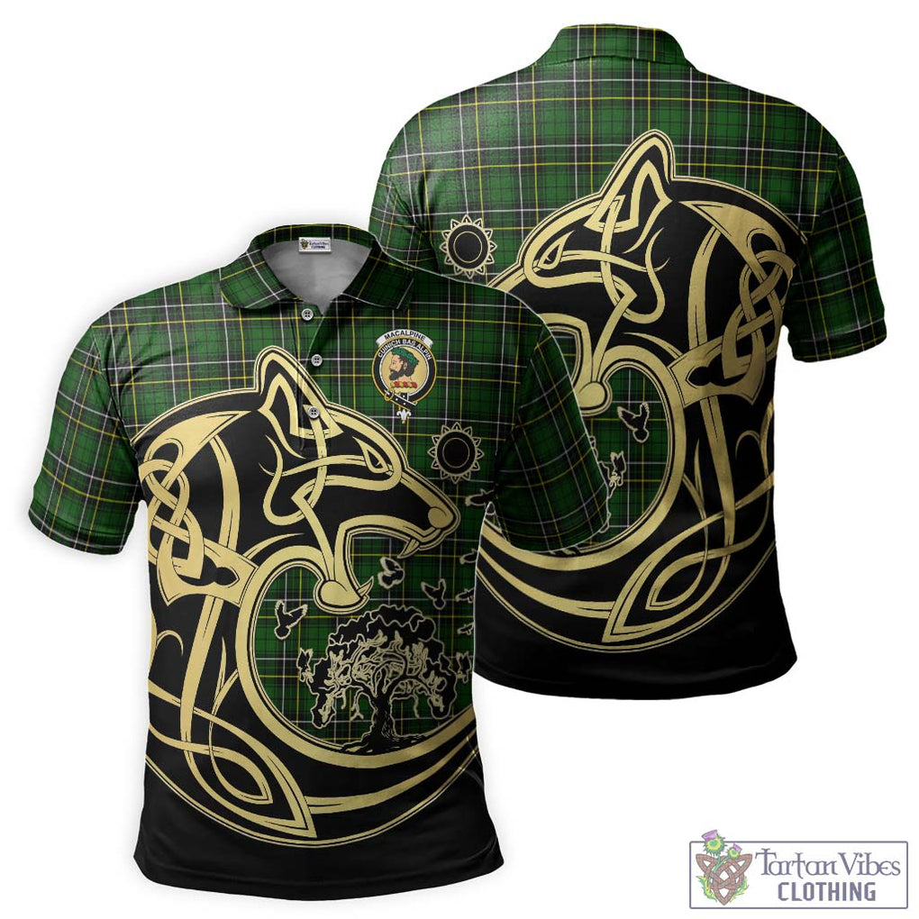 MacAlpine Modern Tartan Polo Shirt with Family Crest Celtic Wolf Style Kid - Tartan Vibes Clothing