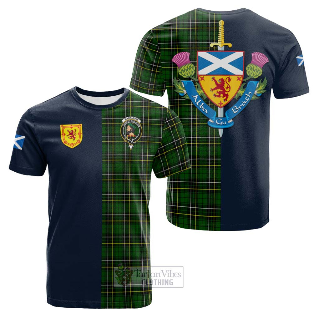 MacAlpine Modern Tartan Cotton T-shirt Alba with Scottish Lion Royal Arm Half Style Kid's Shirt - Tartan Vibes Clothing