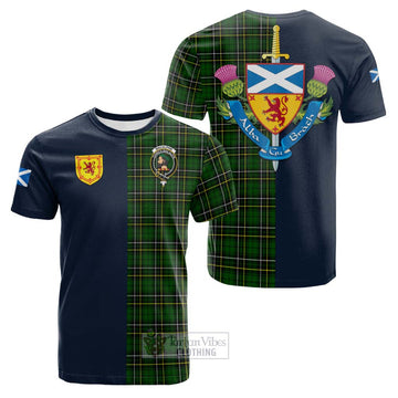 MacAlpine Modern Tartan Cotton T-shirt Alba with Scottish Lion Royal Arm Half Style Kid's Shirt - Tartan Vibes Clothing