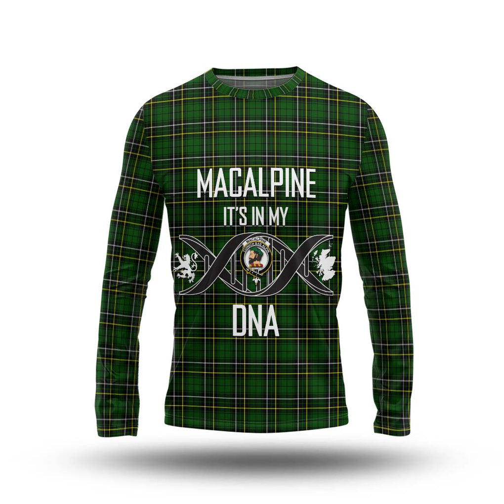 MacAlpine Modern Tartan Long Sleeve T-Shirt with Family Crest DNA In Me Style Unisex - Tartan Vibes Clothing