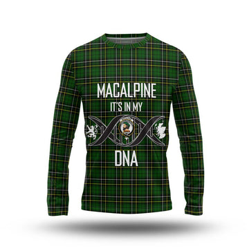 MacAlpine Modern Tartan Long Sleeve T-Shirt with Family Crest DNA In Me Style Unisex - Tartan Vibes Clothing