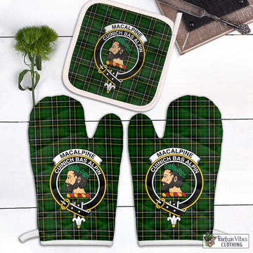 MacAlpine Modern Tartan Combo Oven Mitt & Pot-Holder with Family Crest White - Tartan Vibes Clothing