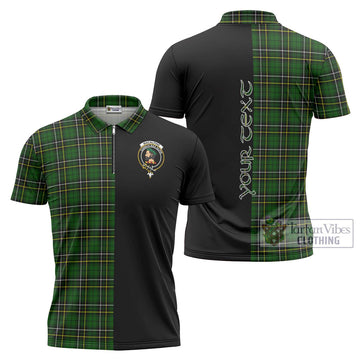 MacAlpine Modern Tartan Zipper Polo Shirt with Family Crest and Half Of Me Style Unisex - Tartan Vibes Clothing