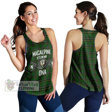 MacAlpine Modern Tartan Women's Racerback Tanks with Family Crest DNA In Me Style 4XL - Tartan Vibes Clothing