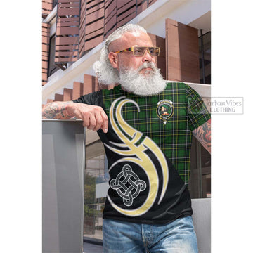 MacAlpine Modern Tartan Cotton T-shirt with Family Crest and Celtic Symbol Style Men's Shirt - Tartan Vibes Clothing
