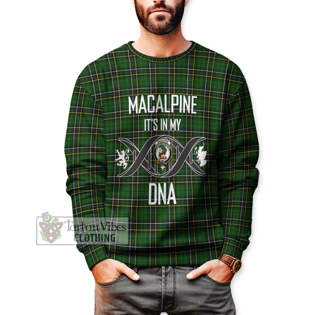 MacAlpine Modern Tartan Sweatshirt with Family Crest DNA In Me Style Unisex - Tartan Vibes Clothing