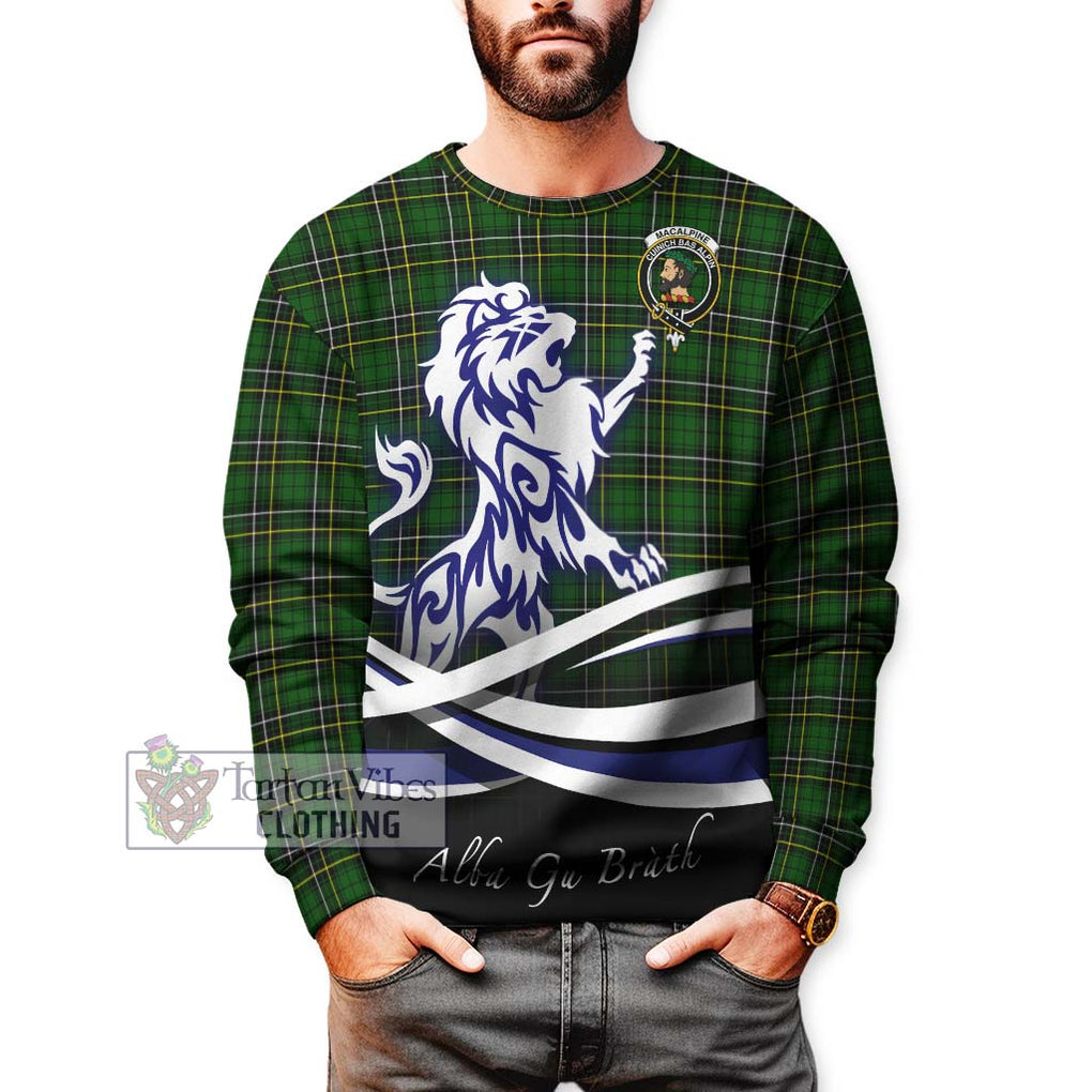 MacAlpine Modern Tartan Sweatshirt with Alba Gu Brath Regal Lion Emblem Unisex - Tartan Vibes Clothing