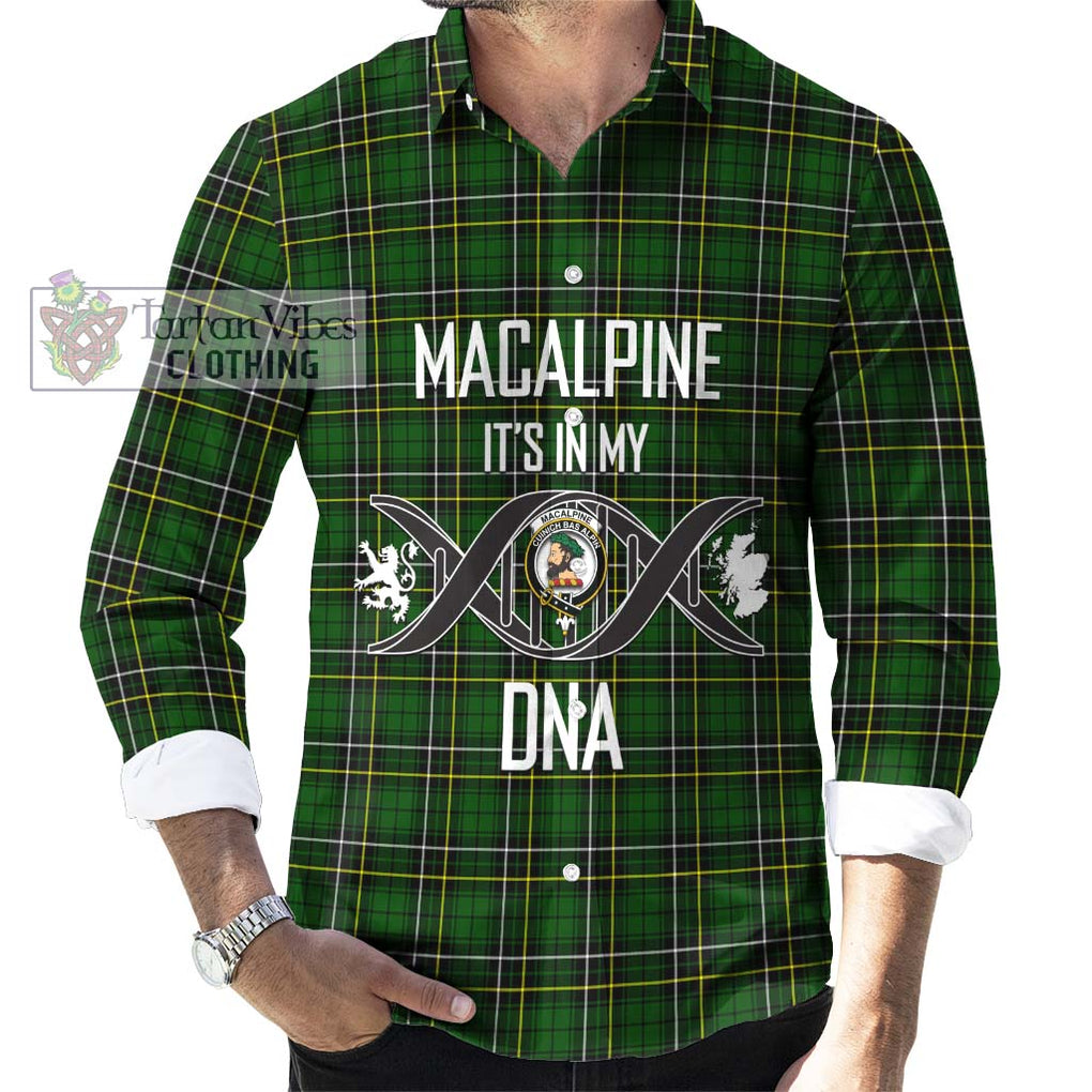 MacAlpine Modern Tartan Long Sleeve Button Shirt with Family Crest DNA In Me Style Men's Shirt S - Tartanvibesclothing Shop