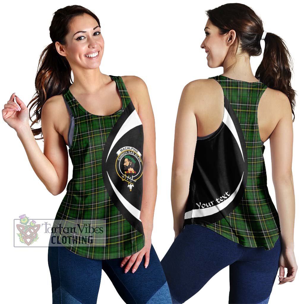 MacAlpine Modern Tartan Women's Racerback Tanks with Family Crest Circle Style 4XL - Tartan Vibes Clothing