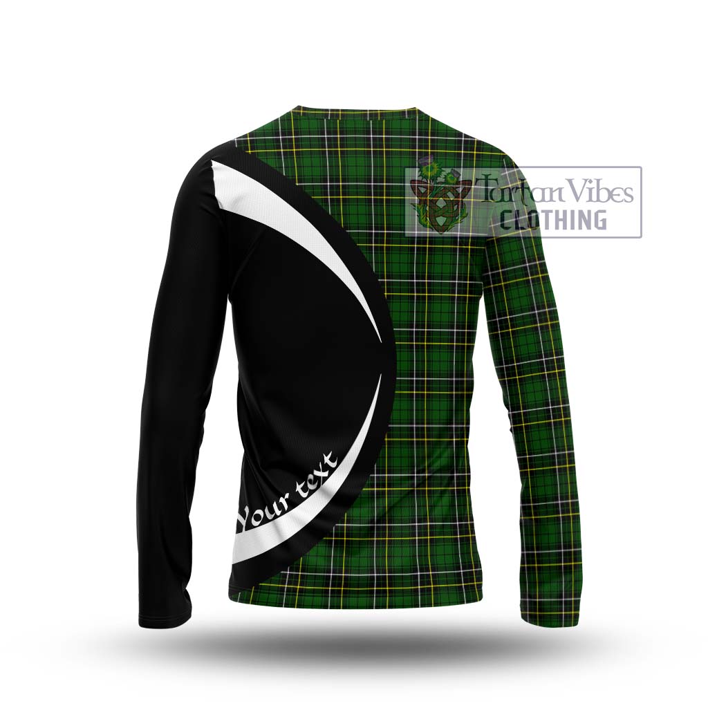 MacAlpine Modern Tartan Long Sleeve T-Shirt with Family Crest Circle Style - Tartan Vibes Clothing