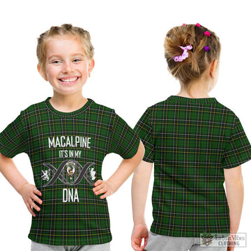 MacAlpine Modern Tartan Kid T-Shirt with Family Crest DNA In Me Style - Tartan Vibes Clothing