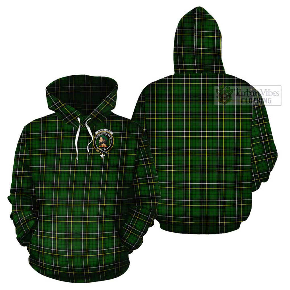 MacAlpine Modern Tartan Cotton Hoodie with Family Crest - Tartan Vibes Clothing