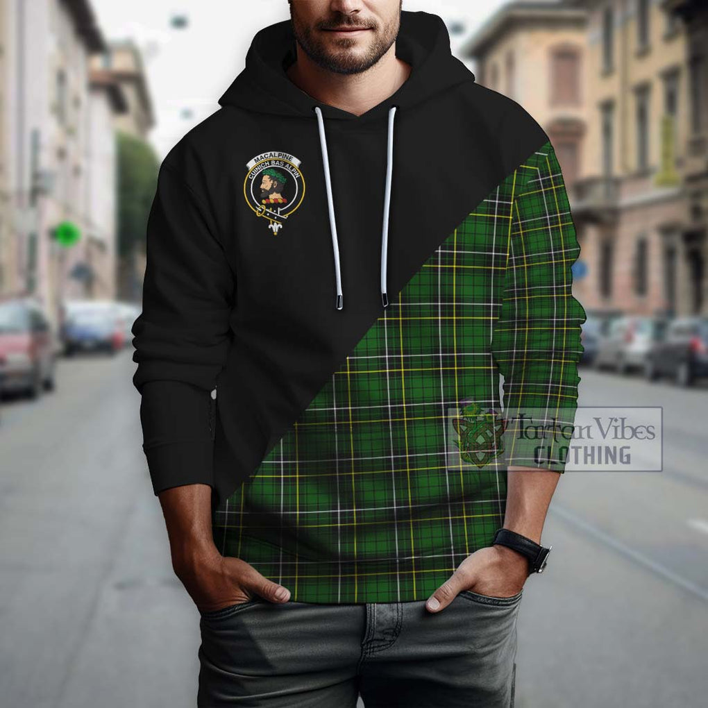 MacAlpine Modern Tartan Hoodie with Family Crest and Military Logo Style - Tartan Vibes Clothing