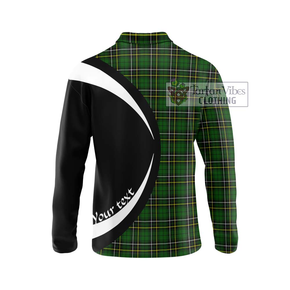 MacAlpine Modern Tartan Long Sleeve Polo Shirt with Family Crest Circle Style - Tartan Vibes Clothing