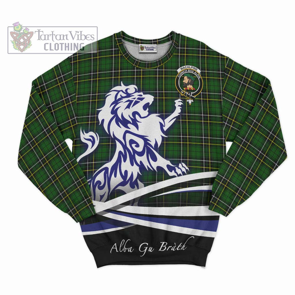 MacAlpine Modern Tartan Sweatshirt with Alba Gu Brath Regal Lion Emblem - Tartan Vibes Clothing