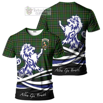 MacAlpine Modern Tartan Cotton T-shirt with Alba Gu Brath Regal Lion Emblem Women's Shirt - Tartan Vibes Clothing