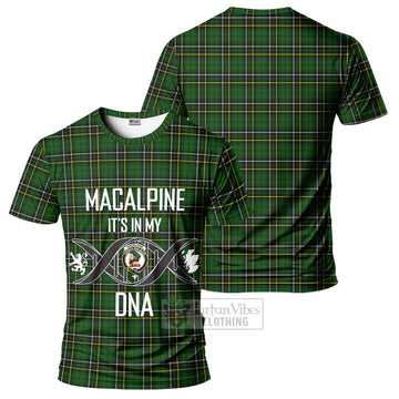 MacAlpine Modern Tartan T-Shirt with Family Crest DNA In Me Style - Tartan Vibes Clothing